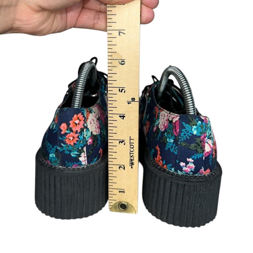 Tuk Women's Floral Print Creepers Platform Lace Up Shoes Size 8 - Picture 8 of 12